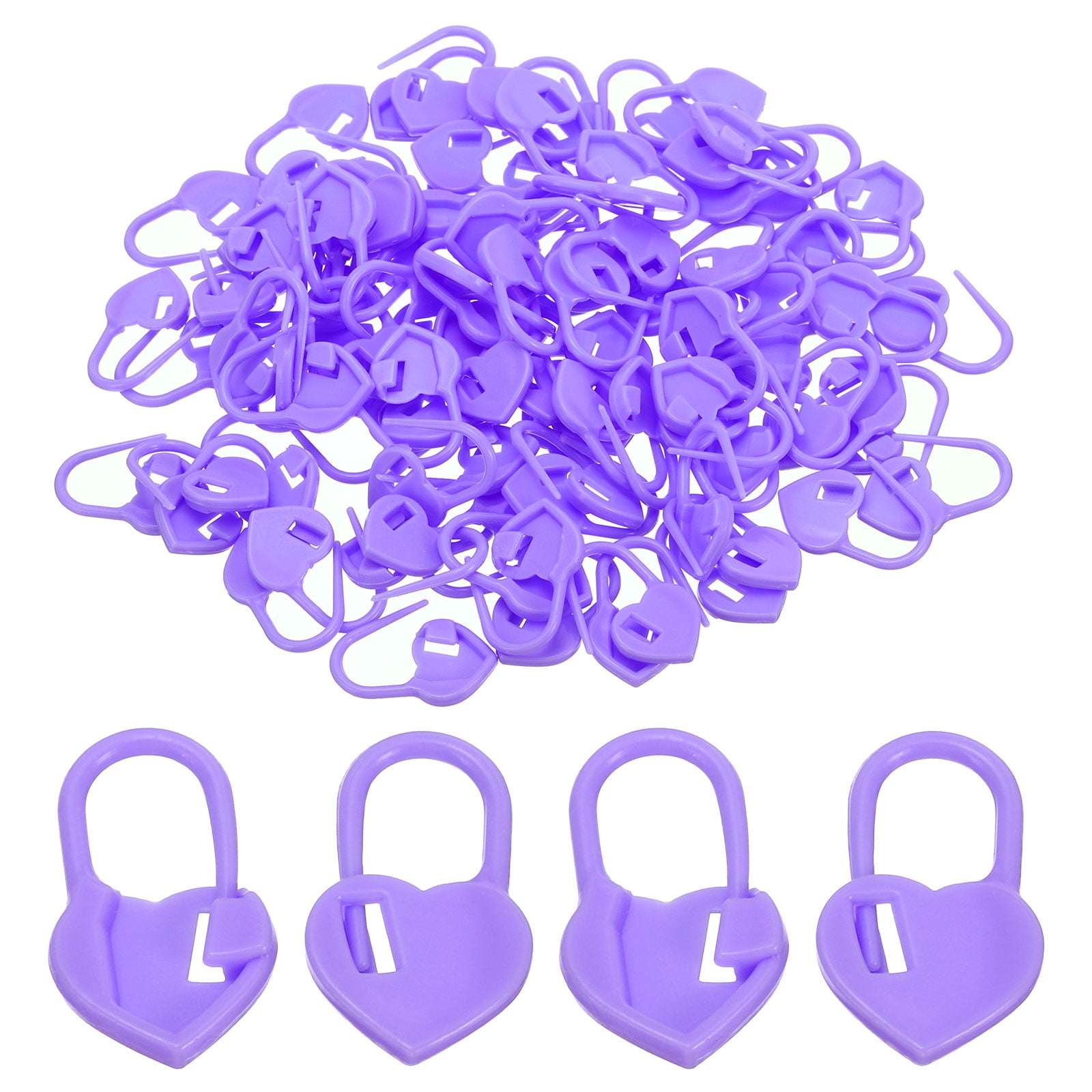 Uxcell Crochet Stitch Markers Plastic Knitting Markers Needle Pin Heart Locking Stitch Marker