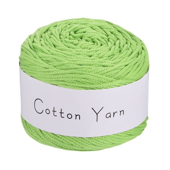 Uxcell 1 Skein Cotton Yarn, 100% Cotton Chunky Yarn for Hand Knitting, Blanket Yarn for Crocheting Each of 100g/3.53oz(Per Skein 150m/164 Yard)/Bright Green