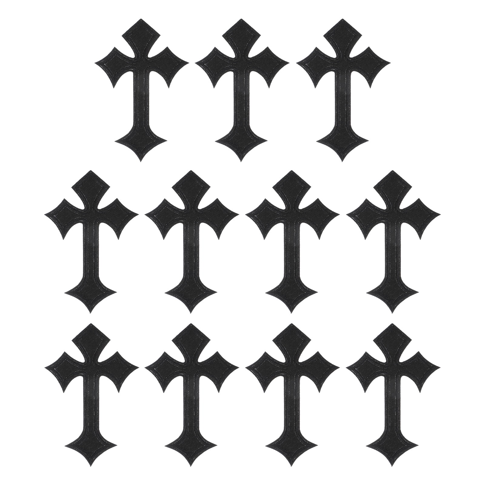 Uxcell Cross Iron on Patches, Embroidered Sew on Applique Repair Patch for Backpacks Clothing Shoes Hats DIY Black