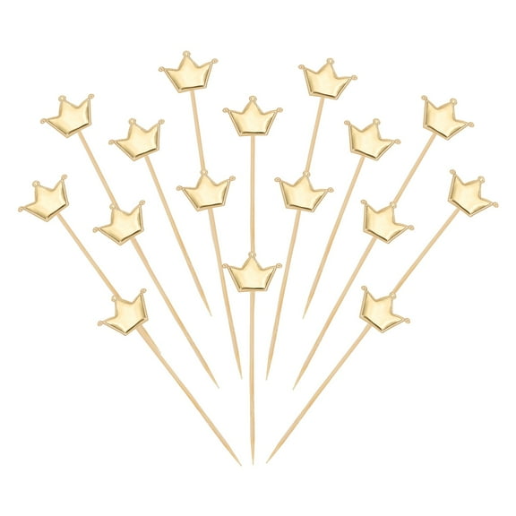 Uxcell Crown Cupcake Toppers Glittery Princess Cake Toppers Mini Cupcake Picks, Fit for Birthday Party Cake Decorations Gold