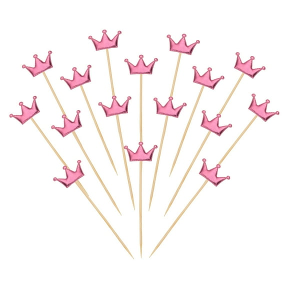 Uxcell Crown Cupcake Toppers Glittery Princess Cake Toppers Mini Cupcake Picks, Fit for Birthday Party Cake Purple