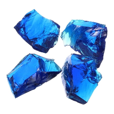 Uxcell Crushed Glass, 3-5mm High Luster Crushed Glass Broken Glass, Lake Blue