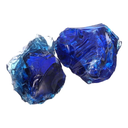 Uxcell Crushed Glass, 5-8mm High Luster Crushed Glass Broken Glass, Lake Blue