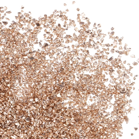 Uxcell Crushed Glass Glitters Colorful Irregular Glass Chips Chunky Champagne Gold