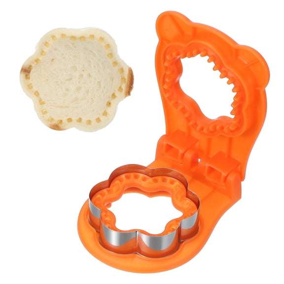 Uxcell Crustless Sandwich Cutter, Flower Shape Uncrustable Sandwich Maker Sealer Press Bread Cookie Cutter and Sealer for DIY Breakfast Lunch Afternoon Tea (Orange)