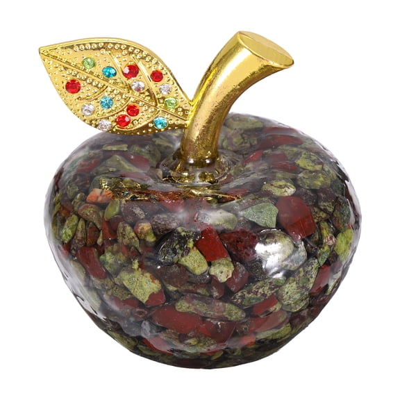 Uxcell Crystal Apple Figurine, Artificial Fruit Statue Collectible Crystal Crafts Paperweight Craft Decoration for Home Office Centerpiece Decor Holidays Gifts, Red