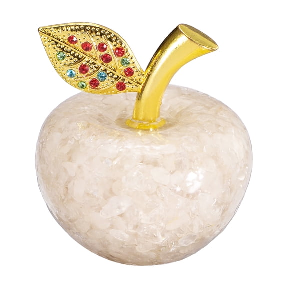 Uxcell Crystal Apple Figurine, Artificial Fruit Statue Collectible Crystal Crafts Paperweight Craft Decoration for Home Office Centerpiece Decor Holidays Gifts, White