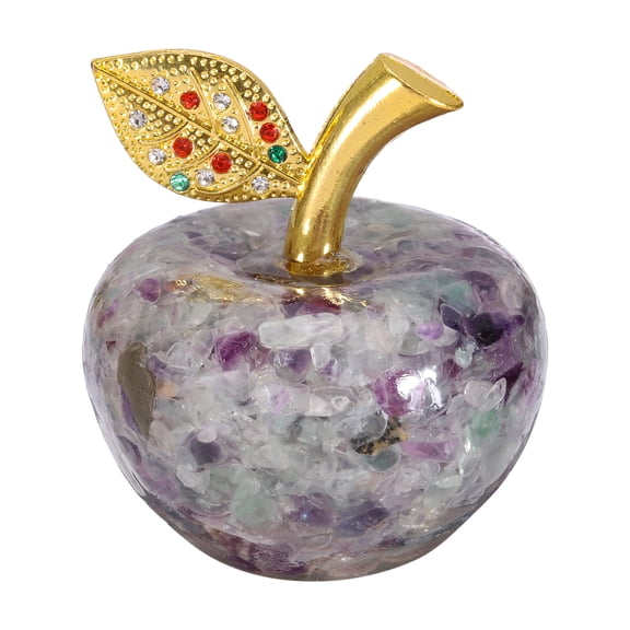 Uxcell Crystal Apple Figurine, Artificial Fruit Statue Collectible Crystal Crafts Paperweight Craft Decoration for Home Office Centerpiece Decor Holidays Gifts, Light Purple