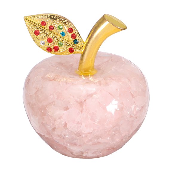 Uxcell Crystal Apple Figurine, Artificial Fruit Statue Collectible Crystal Crafts Paperweight Craft Decoration for Home Office Centerpiece Decor Holidays Gifts, Pink