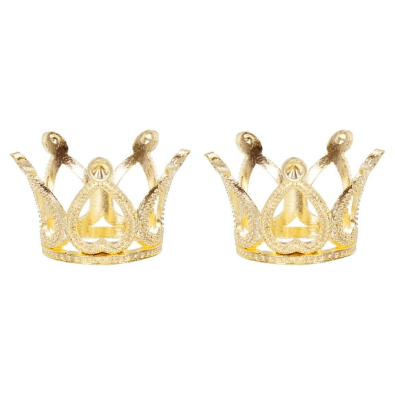 Uxcell Crystal Ball Display Holder Crown Shaped Egg Stand Alloy Glass Ball Stand Display 1.14 Inch Gold Tone Pack of 2