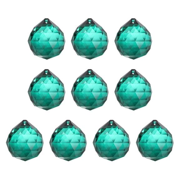 Uxcell Crystal Ball Prisms, Sun Catcher Hanging Prism Sun Catcher Pendant 18mm / 0.71Inch & 10 Pack & Peacock Green-Fitting for (Outdoor/Indoor/Windows/DIY Decor/Feng Shui/Chandelier)