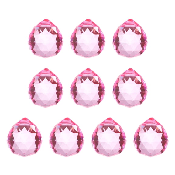 Uxcell Crystal Ball Prisms, Sun Catcher Hanging Prism Sun Catcher Pendant 33mm / 1.3Inch & 10 Pack & Pink-Fitting for (Outdoor/Indoor/Windows/DIY Decor/Feng Shui/Chandelier)