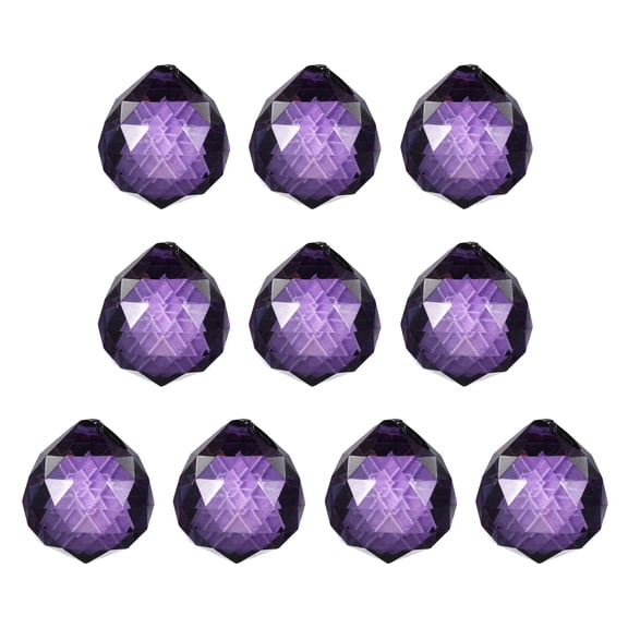 Uxcell Crystal Ball Prisms, Sun Catcher Hanging Prism Sun Catcher Pendant 33mm / 1.3Inch & 10 Pack & Violet-Fitting for (Outdoor/Indoor/Windows/DIY Decor/Feng Shui/Chandelier)
