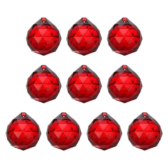 Uxcell Crystal Ball Prisms, Sun Catcher Hanging Prism Sun Catcher Pendant 44mm / 1.73Inch & 10 Pack & Dark Red-Fitting for (Outdoor/Indoor/Windows/DIY Decor/Feng Shui/Chandelier)