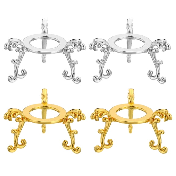 Uxcell Crystal Ball Stand, 4 Pack Sphere Display Stand Photography Props for 80 to 100mm Crystal Balls, Golden Silver