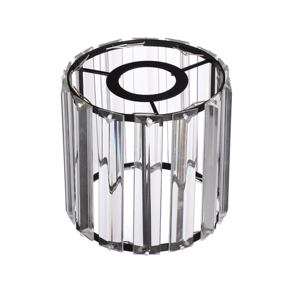 Uxcell Crystal Ceiling Lamp Shade 5 Inch - Black Transparent Modern Pendant Light Shade, Crystal Ceiling Light Cover for Chandeliers Home Kitchen & Bathroom Lighting Replacement