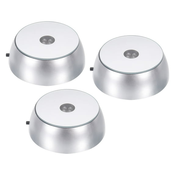 Uxcell Crystal LED Displays Base Stand Holder 85x70x30mm Powered by 3 AA Batteries White Light Pack of 3