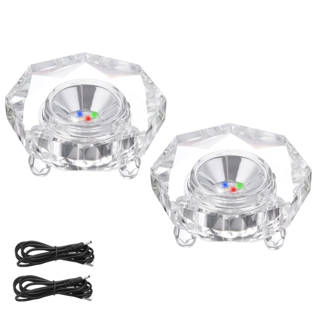 Octagonal Led Display Uxcell Crystal LED Light Base, 2 Set 2.99