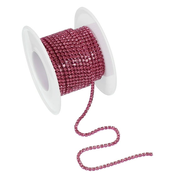 Uxcell Crystal Rhinestone Close Chain Trim, Crystal Claw Cup Chain Trim String for Sewing Craft DIY Rose 10 Yard x 0.08"