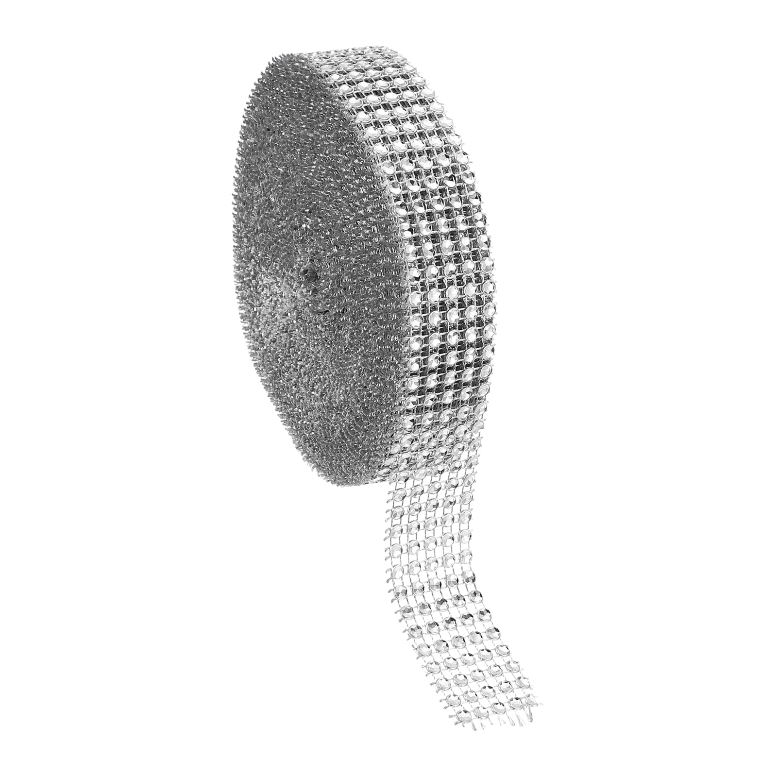 Mesh Silver Ribon Uxcell Crystal Rhinestones Mesh Ribbon, Diamond Ribbon Bling Wrap ...