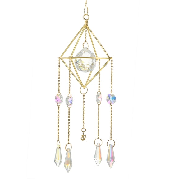 Uxcell Crystals Rainbow Sun Catcher 18.1 Inch, Hanging Colorful Crystal Prism with Chain Pendants, Crystal 1 Pack