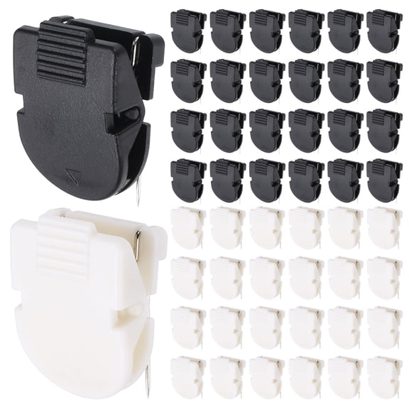 Uxcell Cubicle Clips, 50 Pcs Wall Clips Plastic Cubicle Pins Workspace Organization Accessories for Office Panel Wall Photos Notes Memos, Black/White