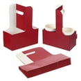 thumbnail image 1 of Uxcell Cup Carrier with Handle, Kraft Paperboard to Go Coffee Cup Holder, Portable Disposable Handled Drink Carriers Burgundy-White 10, 1 of 7