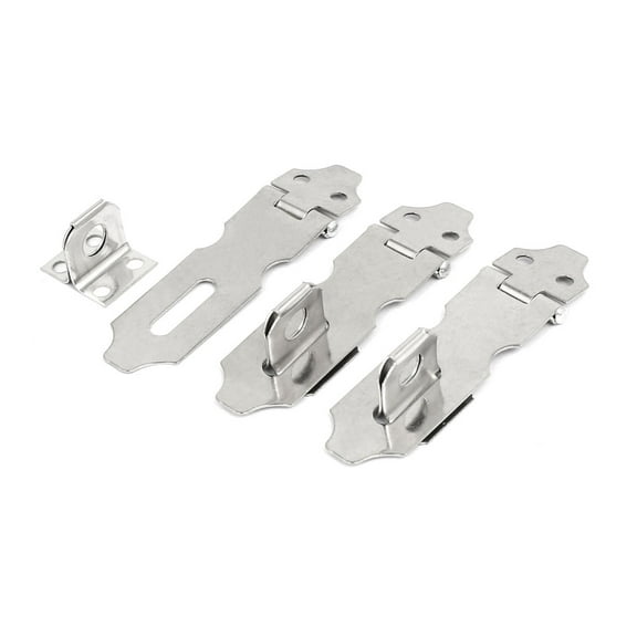 Uxcell Cupboard Stainless Steel Padlock Door Latch Lock Hasp Staples 2" 3Pcs