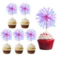 thumbnail image 1 of Uxcell Firework Cupcake Toppers 30 Pcs Sparkle Tassel Cupcake Picks for Birthday Party Graduation Sparkle Rose Red, 1 of 7
