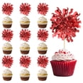 thumbnail image 1 of Firework Cupcake Toppers, 50 Pcs Sparkle Tassel Cupcake Picks Birthday Party Graduation Wedding Foil Decor Cocktail Food Fruit Toothpicks Christmas, Red, 1 of 7