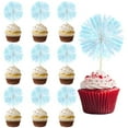 thumbnail image 1 of Firework Cupcake Toppers 50 Pcs Sparkle Tinsel Cupcake Picks Birthday Party Graduation Wedding Foil Decor Cocktail Food Fruit Toothpicks Christmas White, 1 of 7