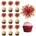 thumbnail image 1 of Firework Cupcake Toppers 50 Pcs Sparkle Tinsel Snow Cupcake Picks Birthday Party Graduation Wedding Foil Decor Cocktail Food Fruit Toothpicks Christmas Red, 1 of 7