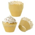 thumbnail image 1 of Uxcell Cupcake Wrappers Paper, 50 Pack Baking Cups Standard Rose Decoration for Anniversary Birthday Yellow, 1 of 6