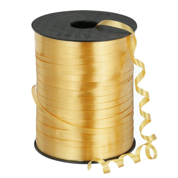 Uxcell 500 Yards Curling Ribbon Crimped Balloon String Metallic 3/16" for Party Decoration Gift Wrapping Art Crafts Light Gold