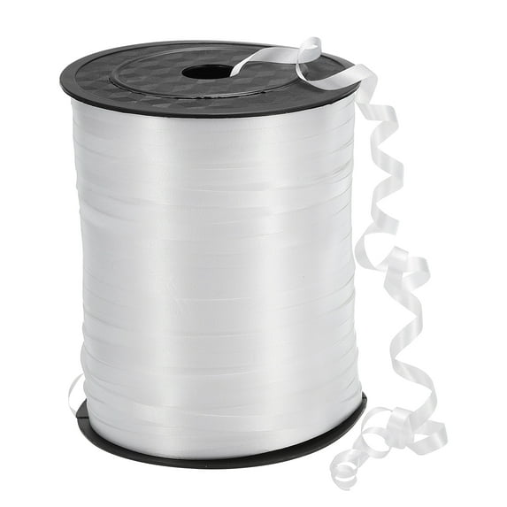 Uxcell Curling Ribbon Crimped Balloon String Metallic 3/16" 500 Yards for Party Decoration Gift Wrapping Art Crafts White