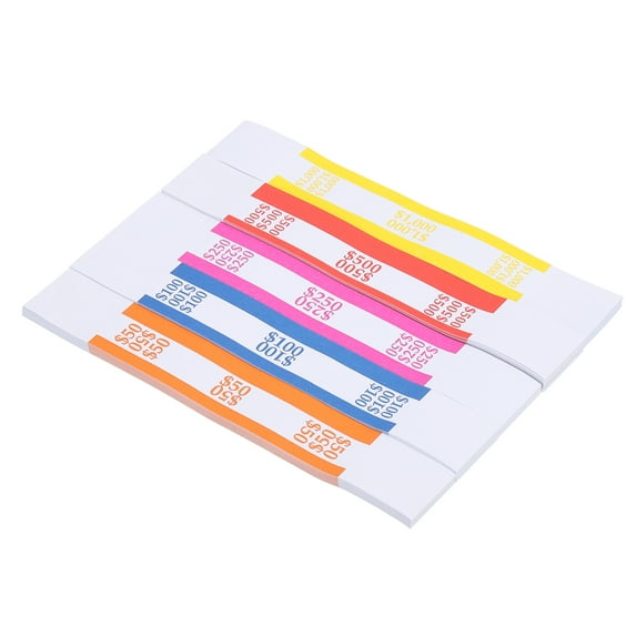 Uxcell Currency Band Bundles, 175 Packs Orange/Blue/Green/Red/Yellow