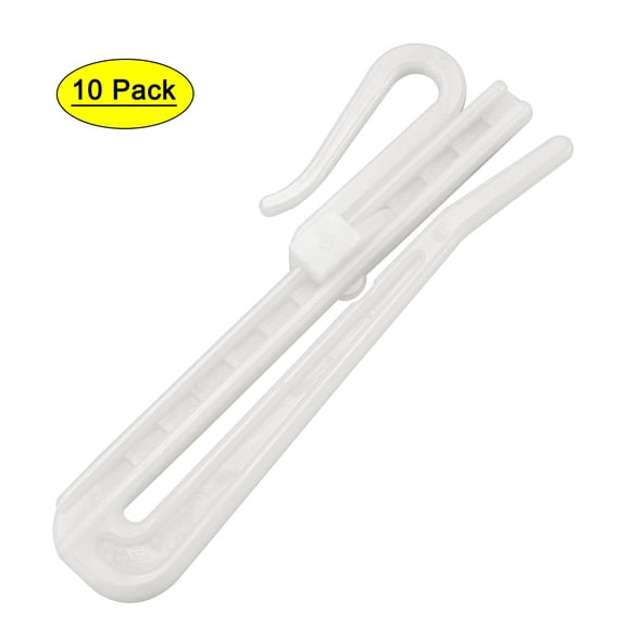 Uxcell Curtain Hooks Plastic Adjustable Depth Pinch Pleat Locking Curtain Tape Clip Hook 10Pcs