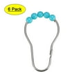 thumbnail image 1 of Uxcell  Curtain Ring Hooks Metal Nickel Plated Blue Ball 6Pack, 1 of 5