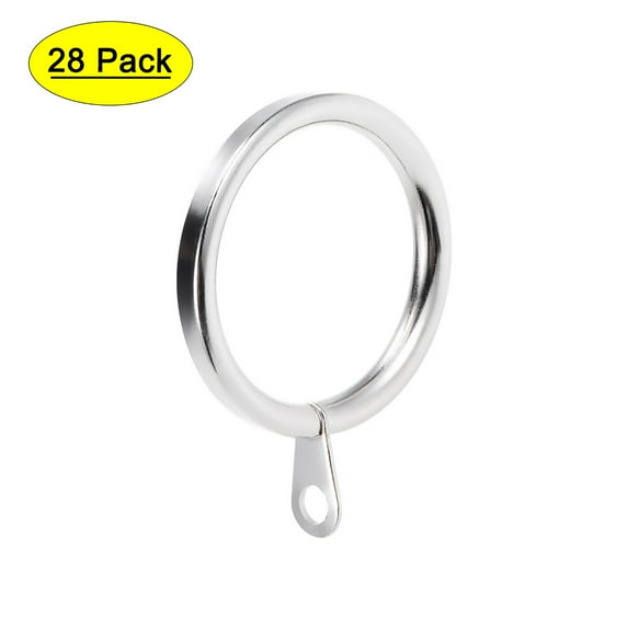 Uxcell Curtain Rings Metal 35mm Inner Dia for Curtain Rods Silver Tone 28 Pack