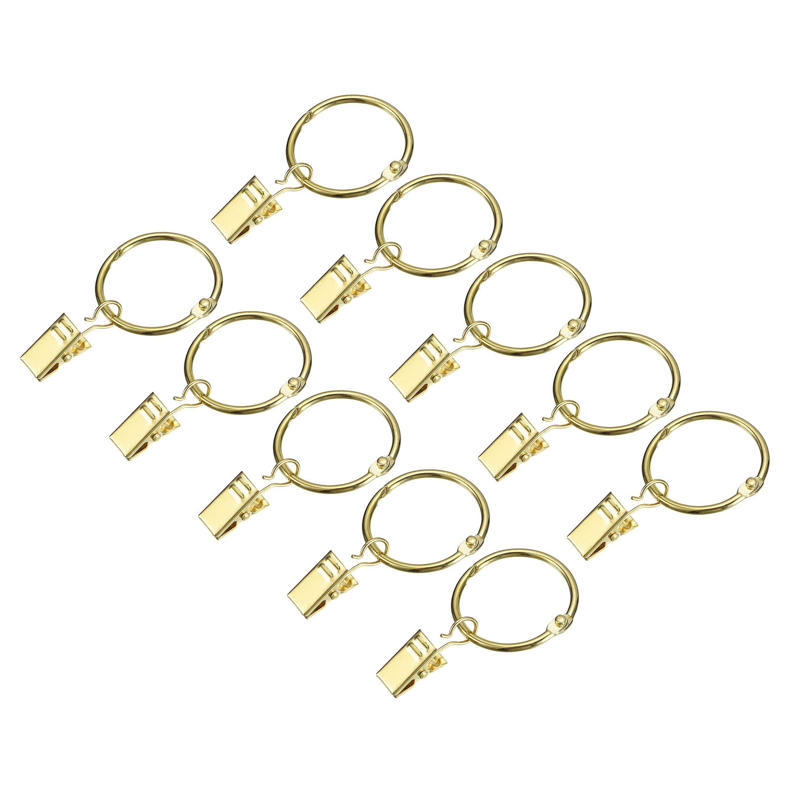 Uxcell 14 Pack Rust-Resistant Carbon Steel Curtain Rings with Clips, 1.
