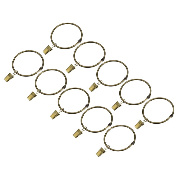 Uxcell Curtain Rings with Clips, 14 Pack Drapery Curtain Clip Rings, 1.97"Curtain Clip Rings Hooks Bronze