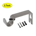 thumbnail image 1 of Uxcell Curtain Rod Bracket Holder Iron Paint Gray 2 Pcs, 1 of 5