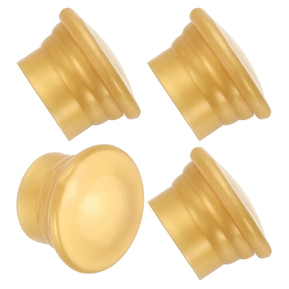 Uxcell Curtain Rod Ends, 4Pcs Plastic Drapery Rail Pole Head Cap Window Curtain Rail Finial Fits Dia. 26-28mm Rods, Gold