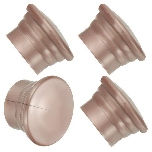 Uxcell Curtain Rod Ends, 4Pcs Plastic Drapery Rail Pole Head Cap Window Curtain Rail Finial Fits Dia. 26-28mm Rods, Rose Gold