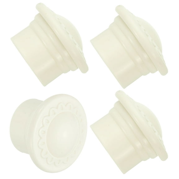 Uxcell Curtain Rod Ends, 4Pcs Plastic Drapery Rail Pole Head Cap for Home Office Modern Window Decorative Curtain, Cream