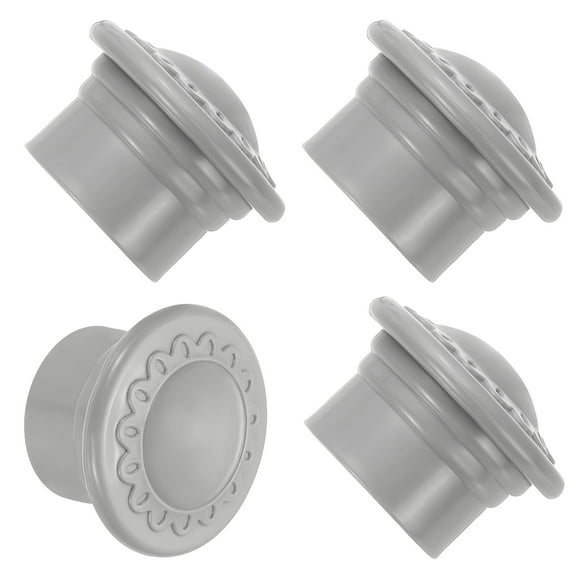 Uxcell Curtain Rod Ends, 4Pcs Plastic Drapery Rail Pole Head Cap for Home Office Modern Window Decorative Curtain, Gray