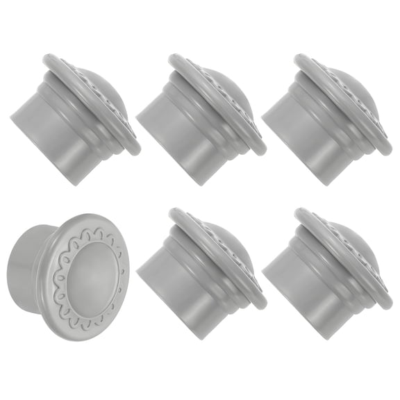 Uxcell Curtain Rod Ends, 6Pcs Plastic Drapery Rail Pole Head Cap for Home Office Modern Window Decorative Curtain, Gray