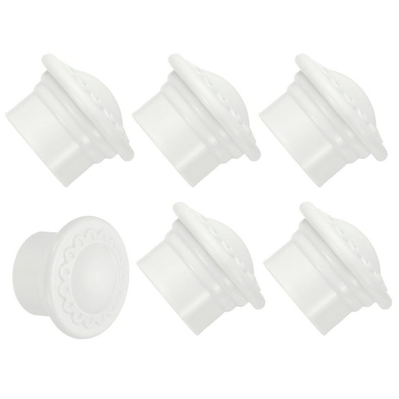 Uxcell Curtain Rod Ends, 6Pcs Plastic Drapery Rail Pole Head Cap for Home Office Modern Window Decorative Curtain, White