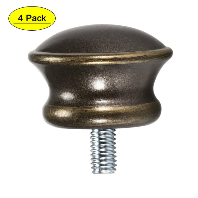Uxcell Curtain Rod Finials Plastic M5 Thread Dia 1.1 inch x 1.06 inch Brown 4Pack