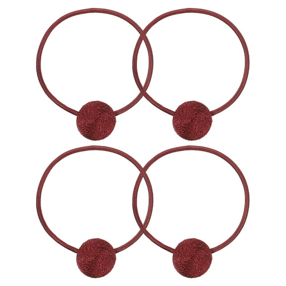 Uxcell Curtain Tieback, 4 Pack Polyester Hand Woven Decorative Rope Magnetic Design Curtain Holdback Red